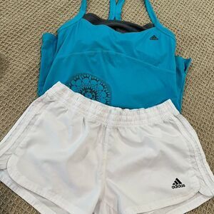 Adidas Women's White and Blue Top